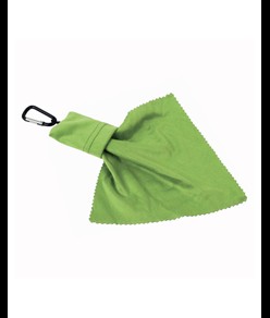 Portachiavi a moschettone con panno pulisci lenti/schermi in microfibra di poliestere