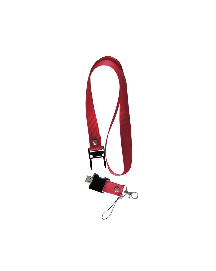 Chiavetta USB 4 Gb con nastro da collo e moschettone. Possibilità di import su richiesta