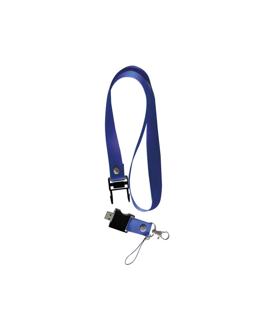 Chiavetta USB 4 Gb con nastro da collo e moschettone. Possibilità di import su richiesta