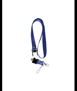 Chiavetta USB 4 Gb con nastro da collo e moschettone. Possibilità di import su richiesta