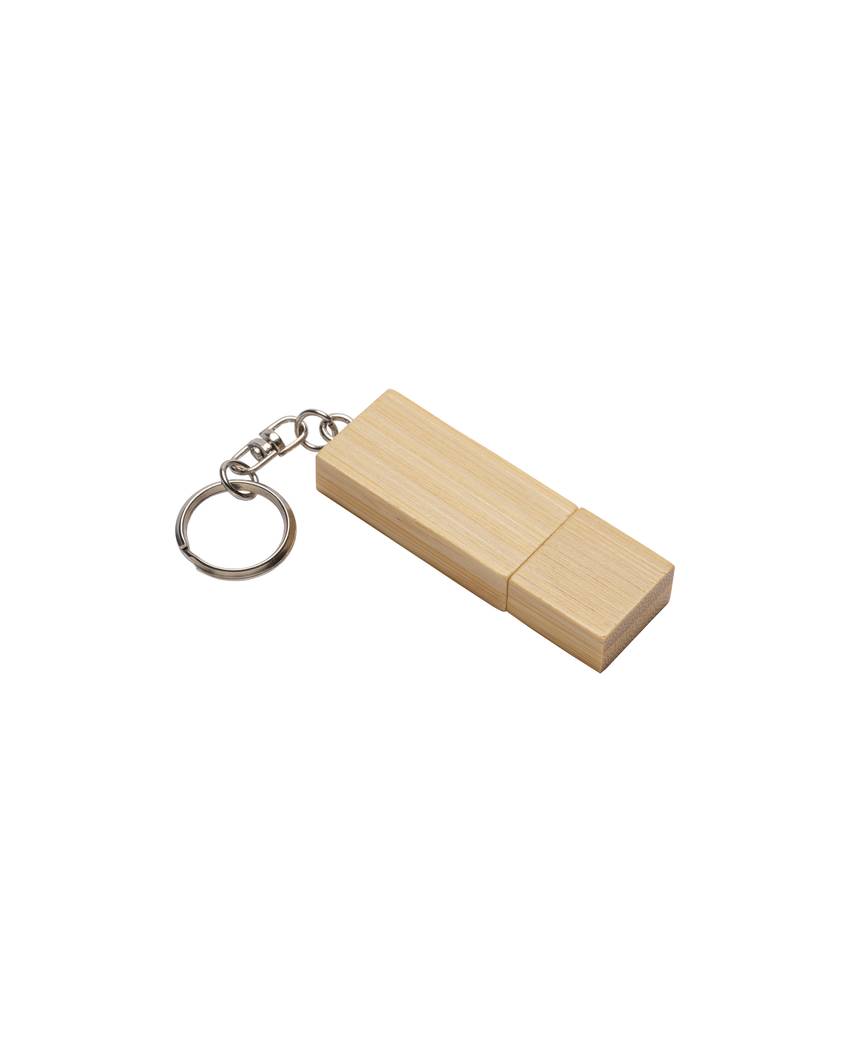 Chiavetta USB 4 Gb in legno con portachiavi in metallo
