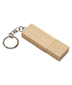 Chiavetta USB 4 Gb in legno con portachiavi in metallo