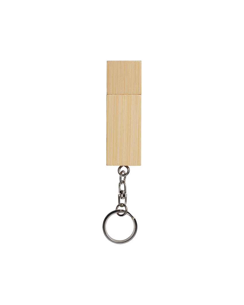 Chiavetta USB 4 Gb in legno con portachiavi in metallo