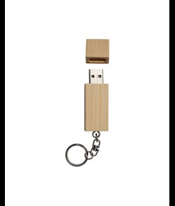 Chiavetta USB 4 Gb in legno con portachiavi in metallo