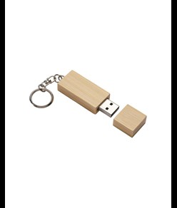 Chiavetta USB 4 Gb in legno con portachiavi in metallo