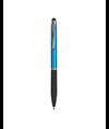 Penna twist in plastica, con impugnatura gommata e gommino per touch screen
