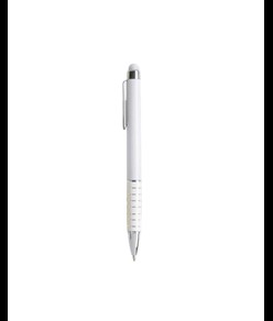 Penna twist con fusto bianco in plastica e impugnatura colorata in alluminio