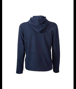 Felpa da uomo a zip intera in micropolar, con cappuccio e 2 tasche frontali