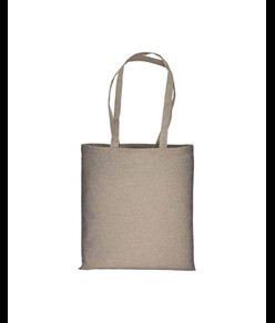 Shopper in cotone riciclato 150 g/m2 effetto melange, manici lunghi Handle