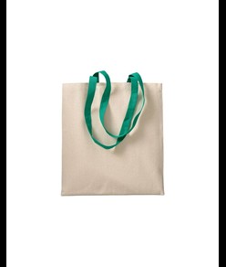 Shopper in cotone naturale 220 g/m2, manici lunghi colorati Handle