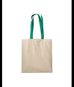 Shopper in cotone naturale 220 g/m2, manici lunghi colorati Handle