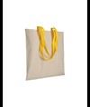 Shopper in cotone naturale 220 g/m2, manici lunghi colorati Handle