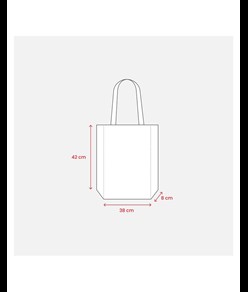 Shopper con soffietto in cotone naturale 220 g/m2, manici lunghi colorati Handle