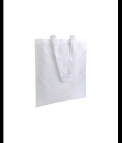 Shopper bianca in poliestere, manici lunghi colorati Handle