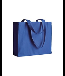 Shopper con soffietto in cotone 200 g/m2, manici lunghi Handle