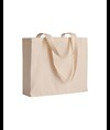 Shopper con soffietto in cotone 200 g/m2, manici lunghi Handle