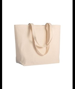 Shopper con soffietto alla base in cotone 280 g/m2, manici lunghi Handle