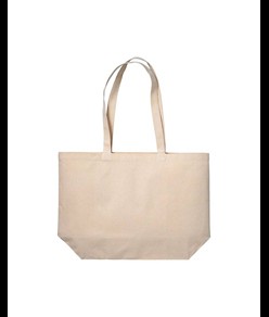 Shopper con soffietto alla base in cotone 280 g/m2, manici lunghi Handle