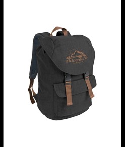 Zaino in poliestere two tone effetto melange con 2 tasche