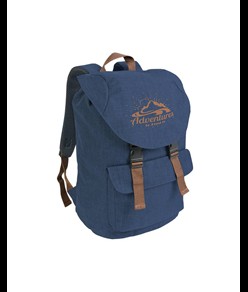 Zaino in poliestere two tone effetto melange con 2 tasche