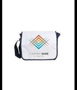 Cartella in poliestere 600D con tracolla regolabile e patta bianca