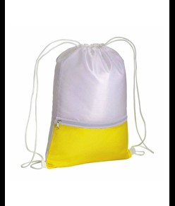Zainetto in poliestere 210T con tasca zip colorata e chiusura a strozzo Handle