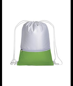 Zainetto in poliestere 210T con tasca zip colorata e chiusura a strozzo Handle