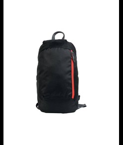 Zaino nero in poliestere 600D con 2 tasche e cerniere colorate