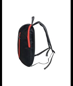 Zaino nero in poliestere 600D con 2 tasche e cerniere colorate