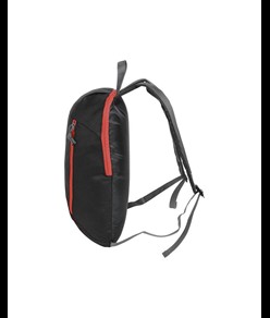 Zaino nero in poliestere 600D con 2 tasche e cerniere colorate