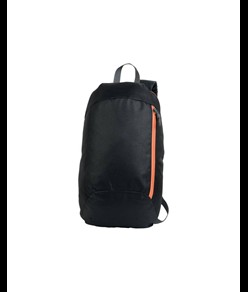 Zaino nero in poliestere 600D con 2 tasche e cerniere colorate