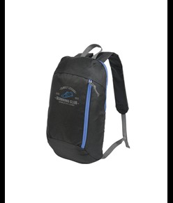 Zaino nero in poliestere 600D con 2 tasche e cerniere colorate