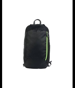 Zaino nero in poliestere 600D con 2 tasche e cerniere colorate