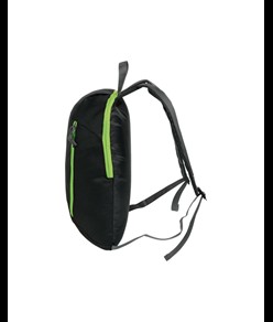 Zaino nero in poliestere 600D con 2 tasche e cerniere colorate