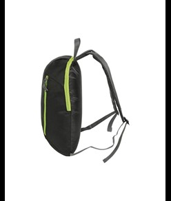 Zaino nero in poliestere 600D con 2 tasche e cerniere colorate