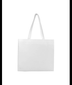 Shopper in TNT laminato, manici lunghi e soffietto Handle