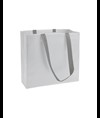 Shopper in TNT laminato, manici lunghi e soffietto Handle