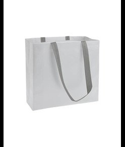 Shopper in TNT laminato, manici lunghi e soffietto Handle