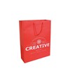 Shopper con soffietto in carta laminata opaca 157 g/m2 con rinforzo alla base Handle Shopper con soffietto in carta laminata opaca 157 g/m2 con rinforzo alla base Handle