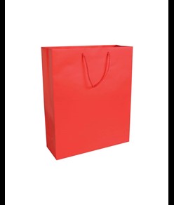 Shopper con soffietto in carta laminata opaca 157 g/m2 con rinforzo alla base Handle