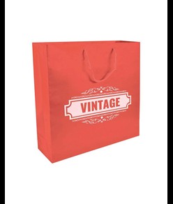 Shopper con soffietto in carta laminata opaca 157 g/m2 con rinforzo alla base Handle