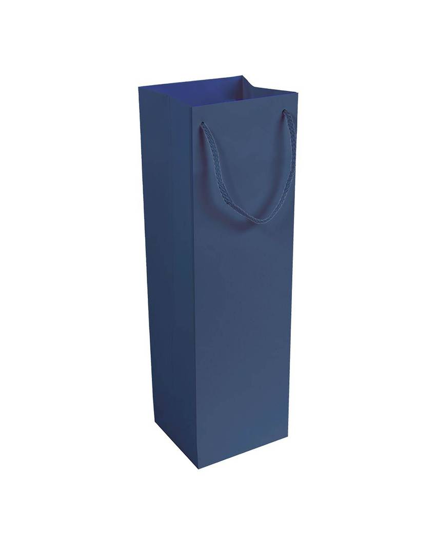 Shopper con soffietto porta bottiglia in carta laminata opaca 157 g/m2 con rinforzo Handle