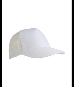 Cappellino in poliestere, 5 pannelli con calotta a rete