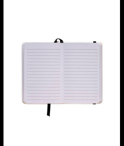 Quaderno in PU con elastico colorato, fogli a righe (80 pag.), segnalibro in raso