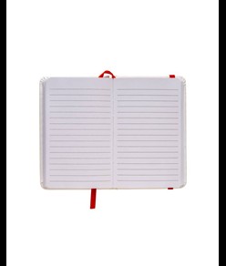 Quaderno in PU con elastico colorato, fogli a righe (80 pag.), segnalibro in raso