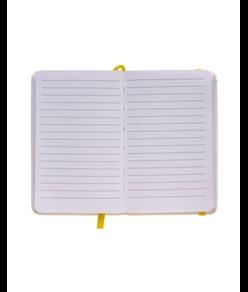 Quaderno in PU con elastico colorato, fogli a righe (80 pag.), segnalibro in raso