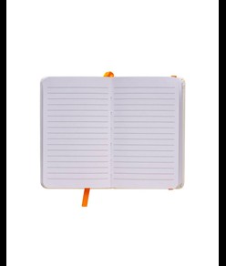 Quaderno in PU con elastico colorato, fogli a righe (80 pag.), segnalibro in raso