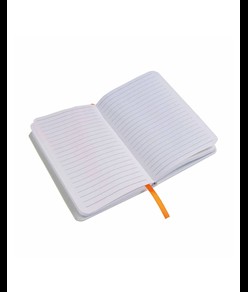 Quaderno in PU con elastico colorato, fogli a righe (80 pag.), segnalibro in raso