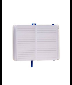 Quaderno in PU con elastico colorato, fogli a righe (80 pag.), segnalibro in raso