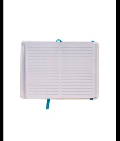 Quaderno in PU con elastico colorato, fogli a righe (80 pag.), segnalibro in raso